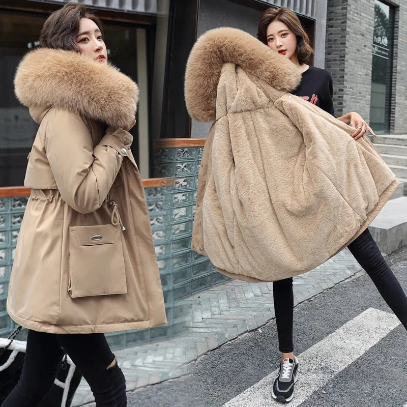 Thick Hooded Parkas Snow Coat