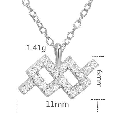 100% Sterling Silver 12 Star Zodiac Sign Pendant Necklaces