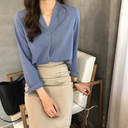 Long Sleeve Chiffon Blouses