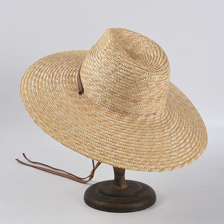 Belt Strap Straw Wide Brim Panama Hats