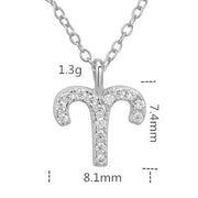 100% Sterling Silver 12 Star Zodiac Sign Pendant Necklaces