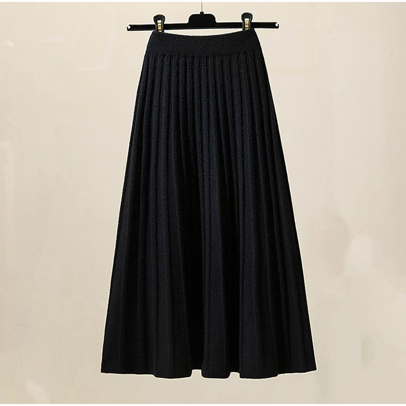 Jacquard Knitting Pleated Skirt