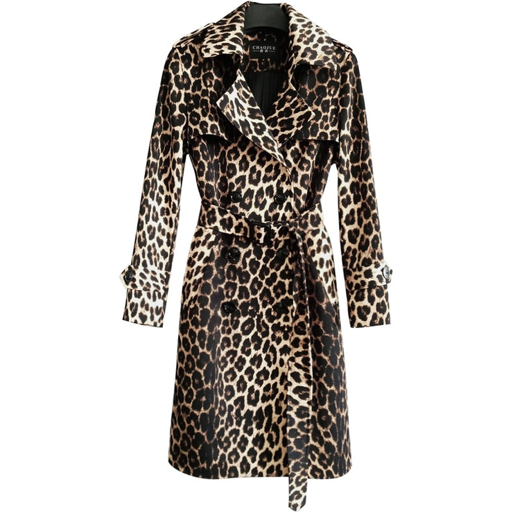 Leopard Print Trench Coat