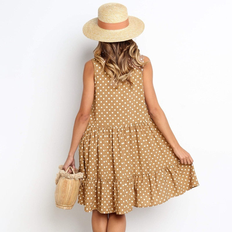 Polka Dot Mini Sundress Dress