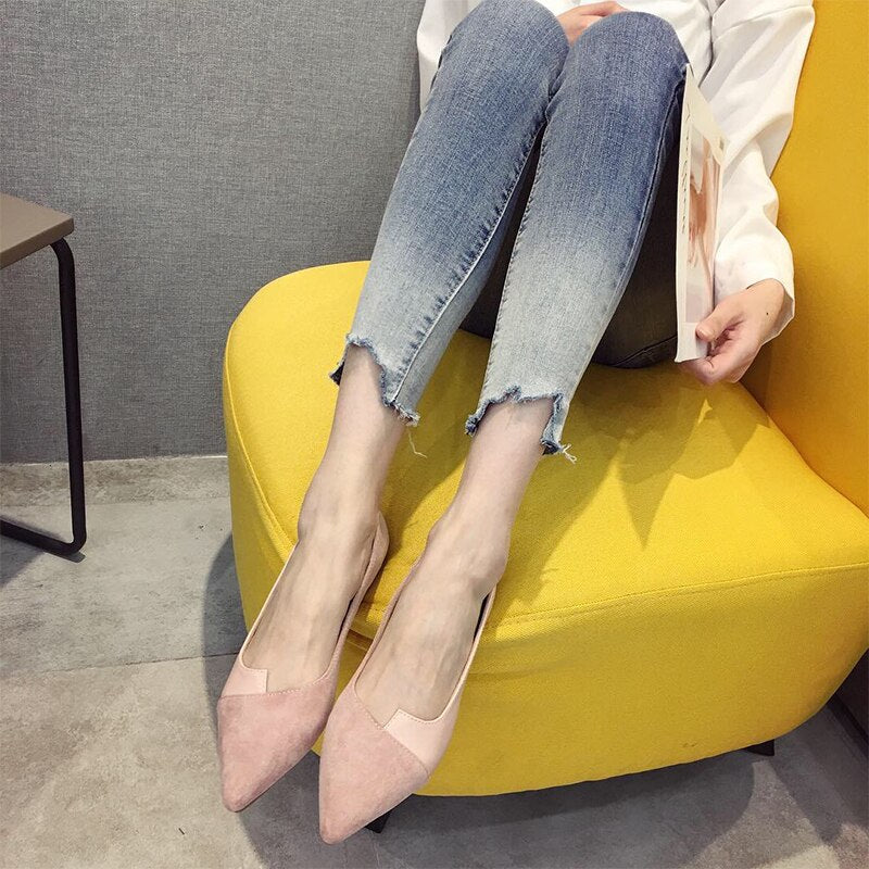 Pointed Toe Leather Flats