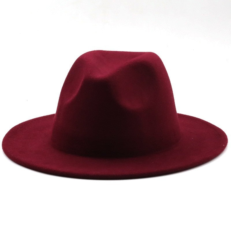 Unisex Child Solid Color Wool Classic Fedoras