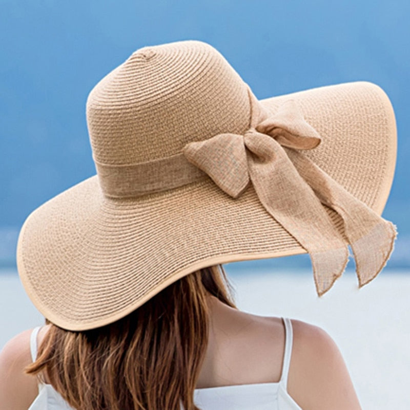 Foldable Big Bow Sun Hat