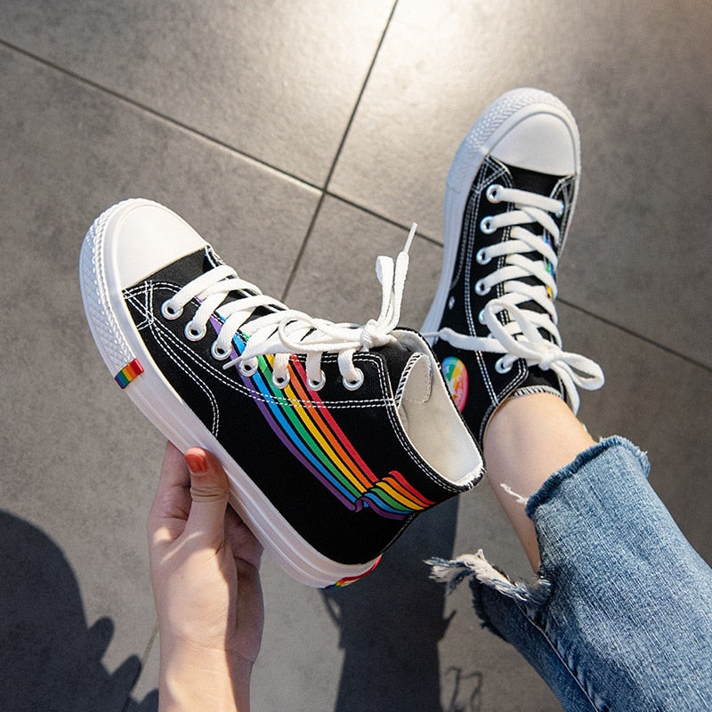 High Top Rainbow Sneakers