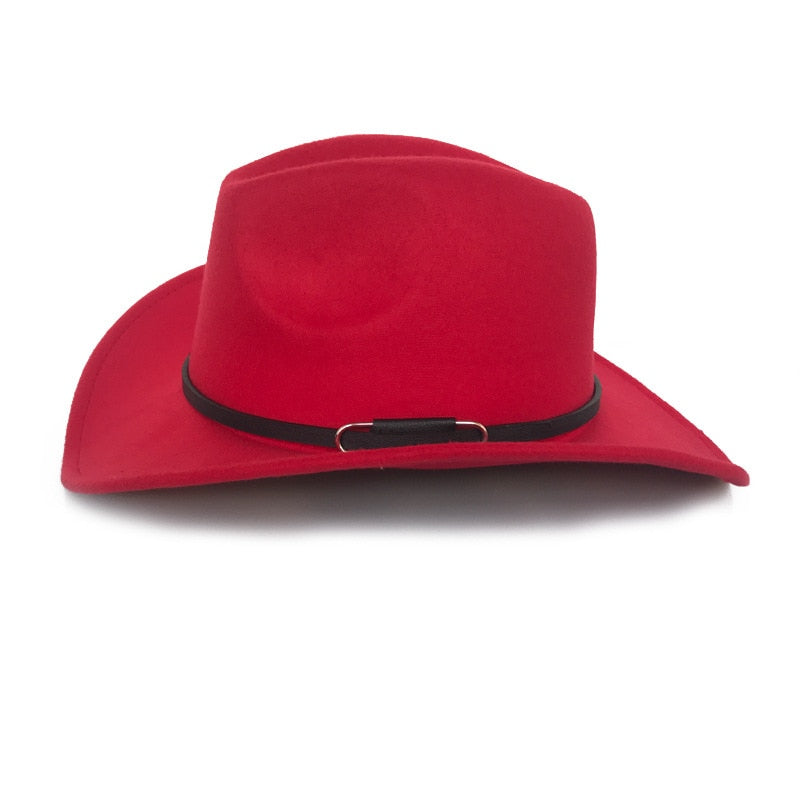 Unisex Large Wave Brim Cowboy Fedoras