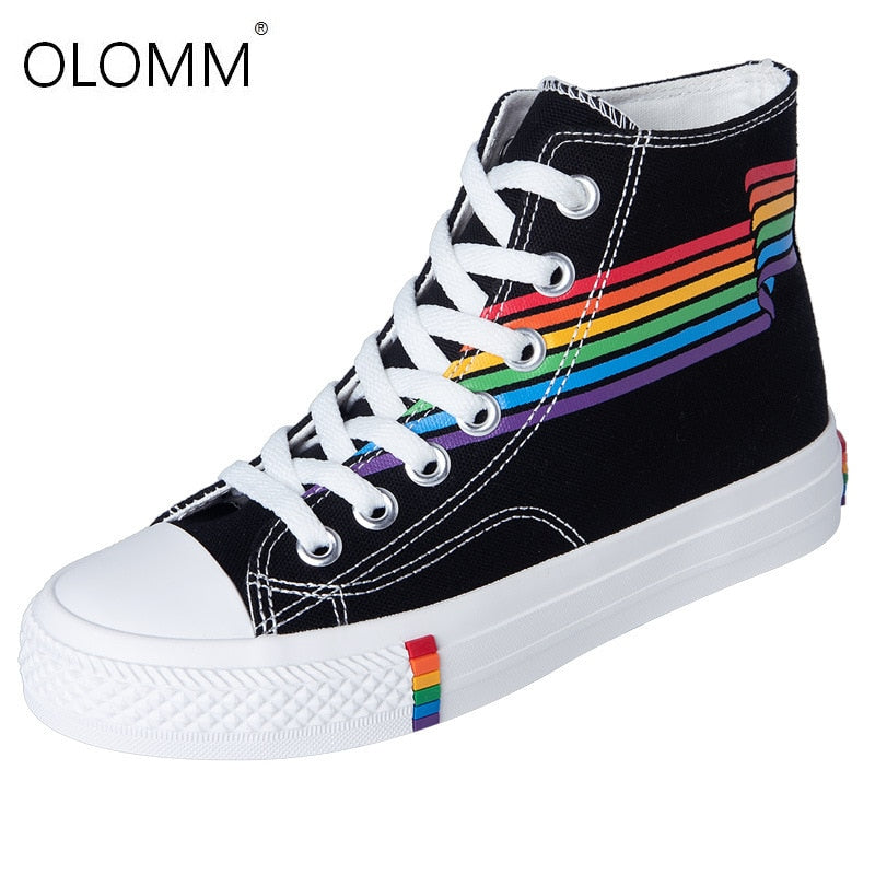 High Top Rainbow Sneakers