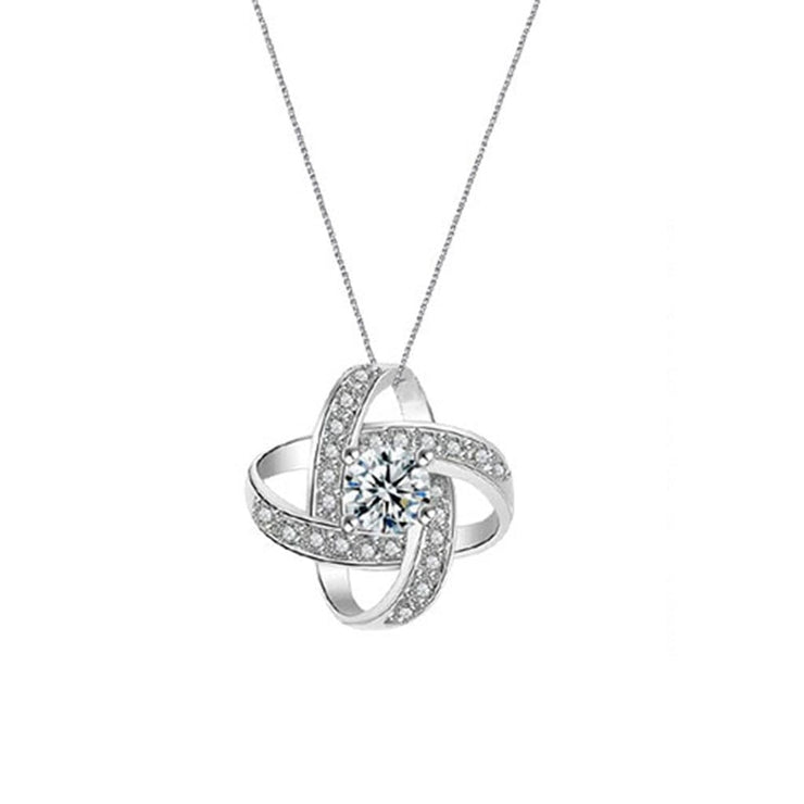 Girly Heart knot Pendant Necklace