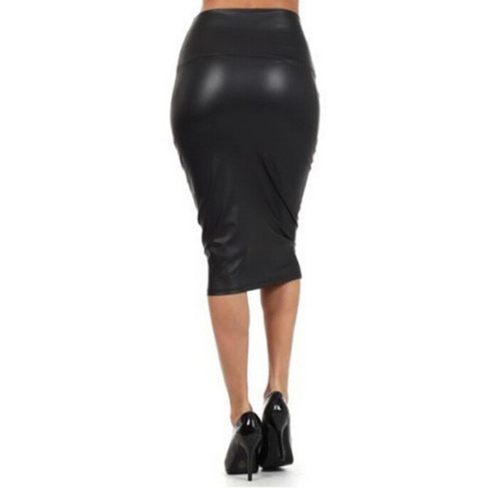 Leather High Waist Pencil Skirt