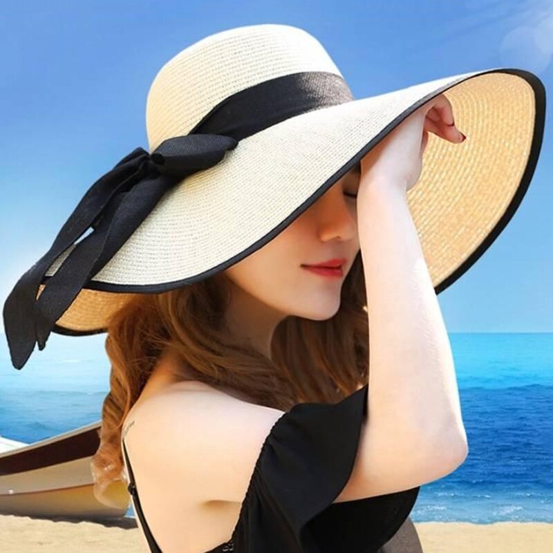 Foldable Big Bow Sun Hat