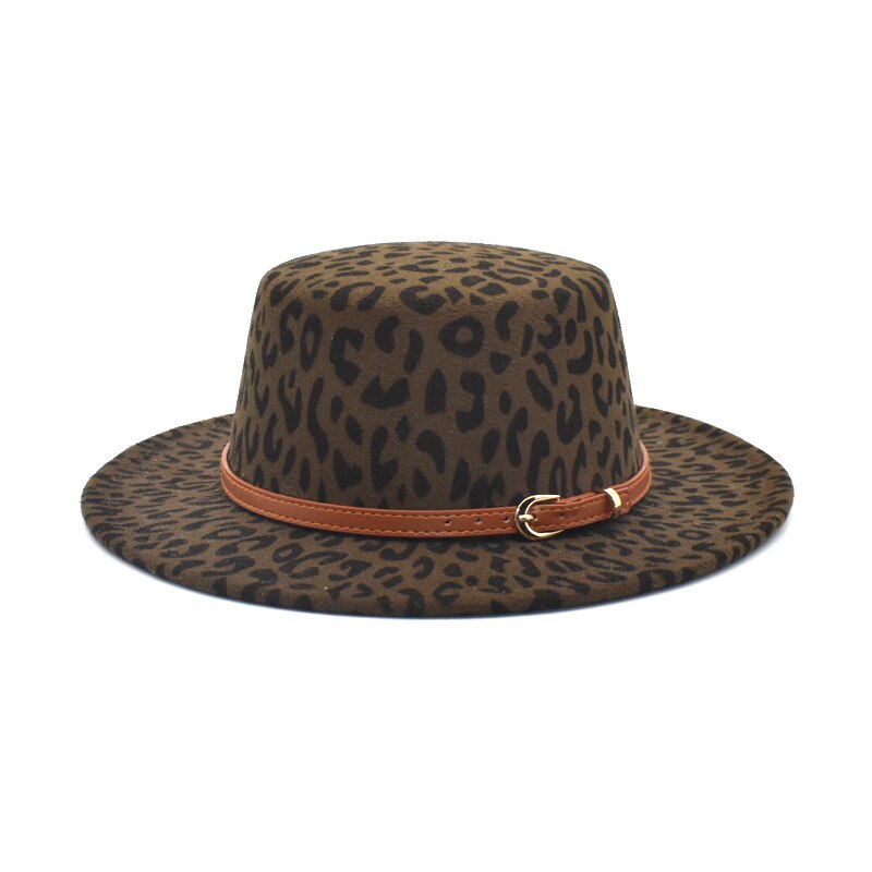 Leopard Print Wide Brim Fedora