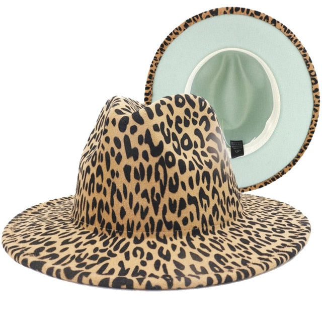 Four Seasons Unisex Inner Leopard Fedoras