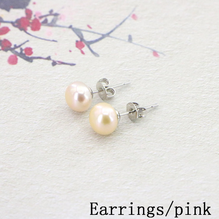 White Pearl Necklace Earring Bracelet Sets