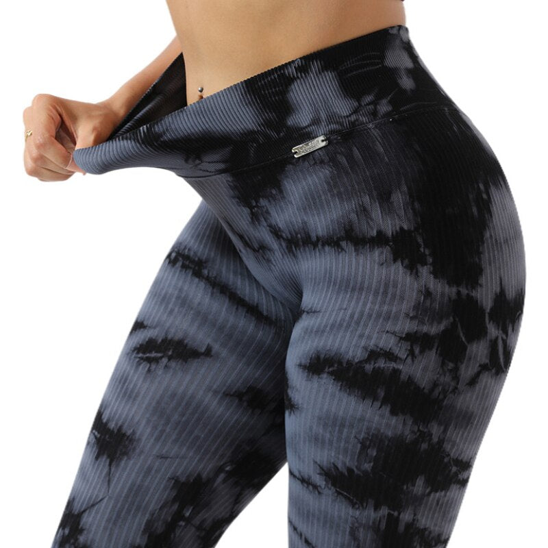 2pc Seamless Tie-dye Yoga Suit Sets