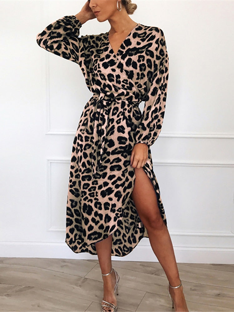 Vintage  Long Leopard Dress