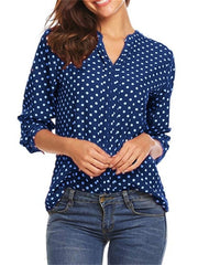 OL V-neck Polka Dot Blouses