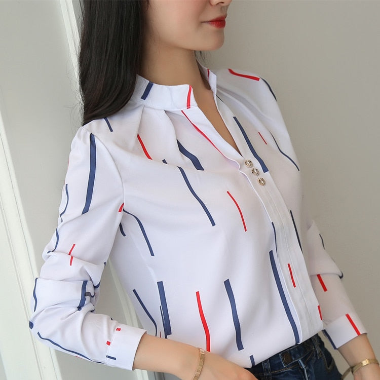 Long Sleeve Slim Fit Office Lady Blouses