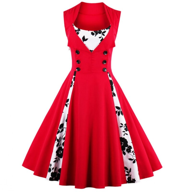 Rockabilly Swing Sleeveless Pin Up Dresses