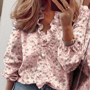 Long Ruffles Sleeve Chiffon Blouses