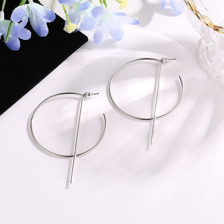 Twist Metal Circle Geometric Earrings