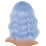 Synthetic Wavy Wig with Bangs Heat Resistant