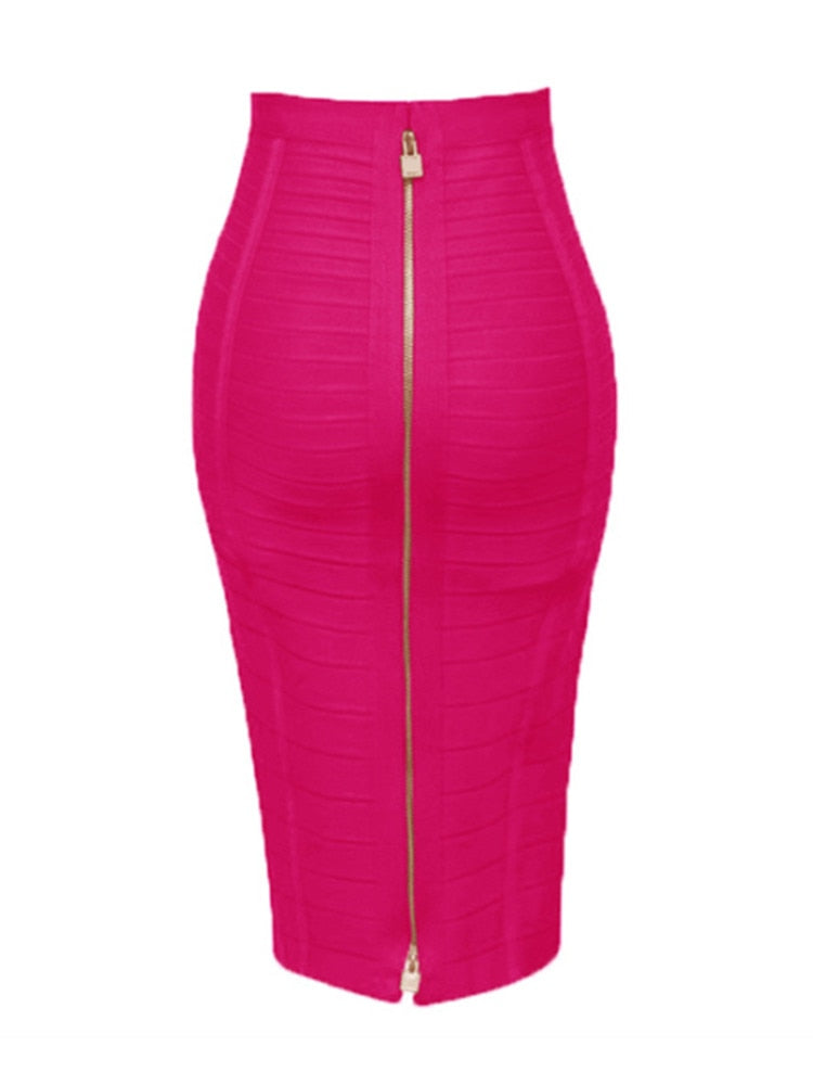 Bodycon Zip Up Bandage Skirt