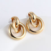 Twist Metal Circle Geometric Earrings