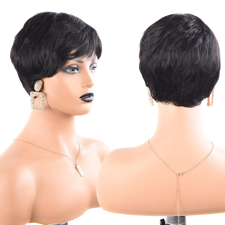 Human Hair Pixie Cut Brazilian Remy Wigs