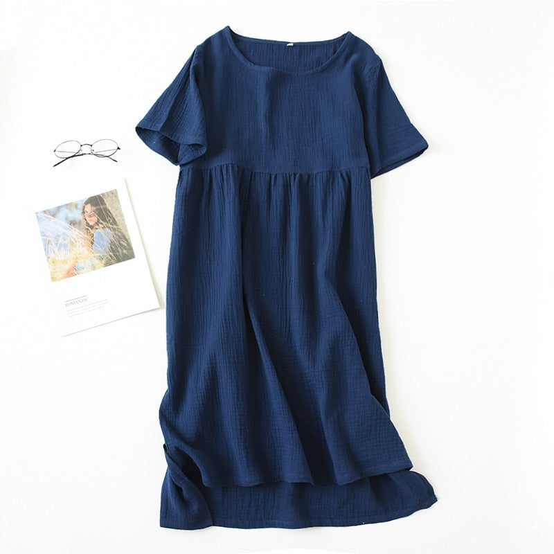 100% Cotton Crepe Sleeved Nightgowns