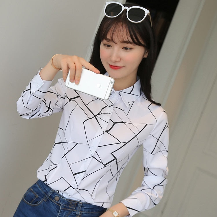 Long Sleeve Slim Fit Office Lady Blouses