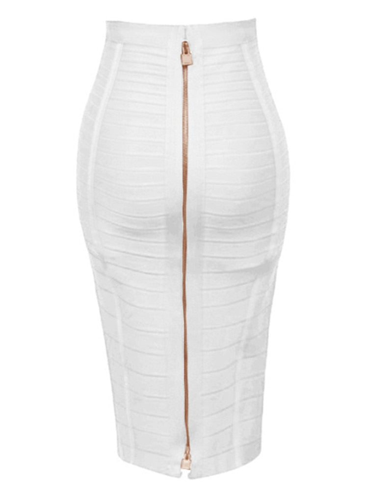 Bodycon Zip Up Bandage Skirt