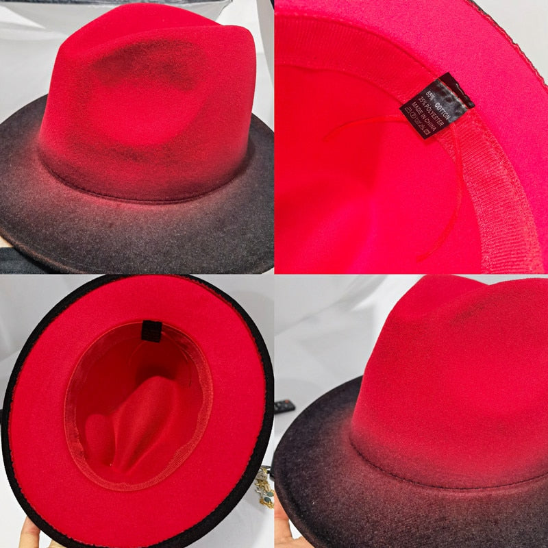 Men Gradient Color Luxury Fedoras