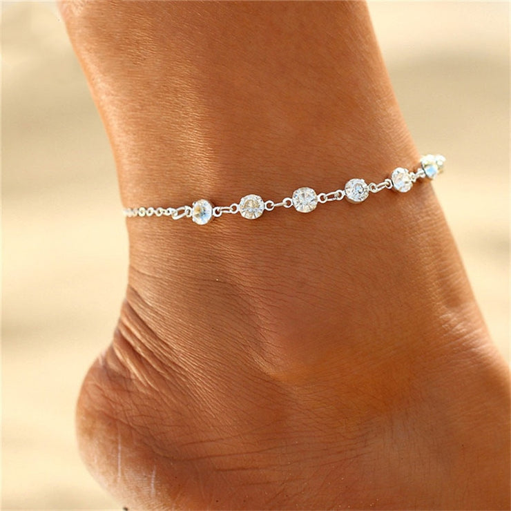 Huitan Rhinestone Anklets