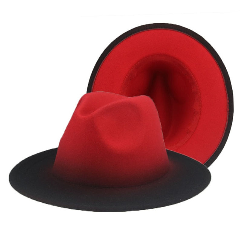 Men Gradient Color Luxury Fedoras