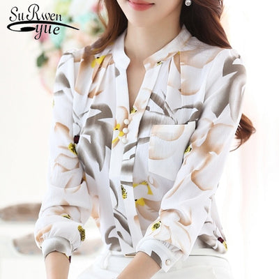 V-Neck Chiffon Blouse