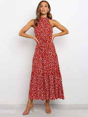 Strapless Long Polka Dot Sundress Dresses