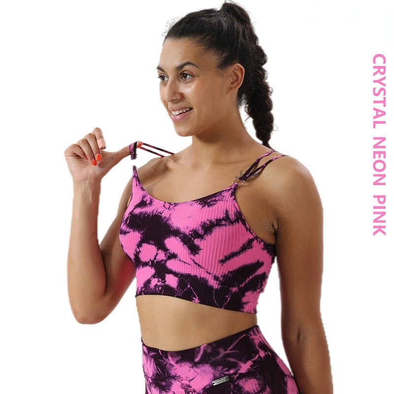 2pc Seamless Tie-dye Yoga Suit Sets