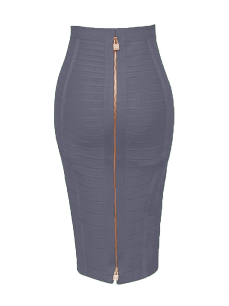 Bodycon Zip Up Bandage Skirt