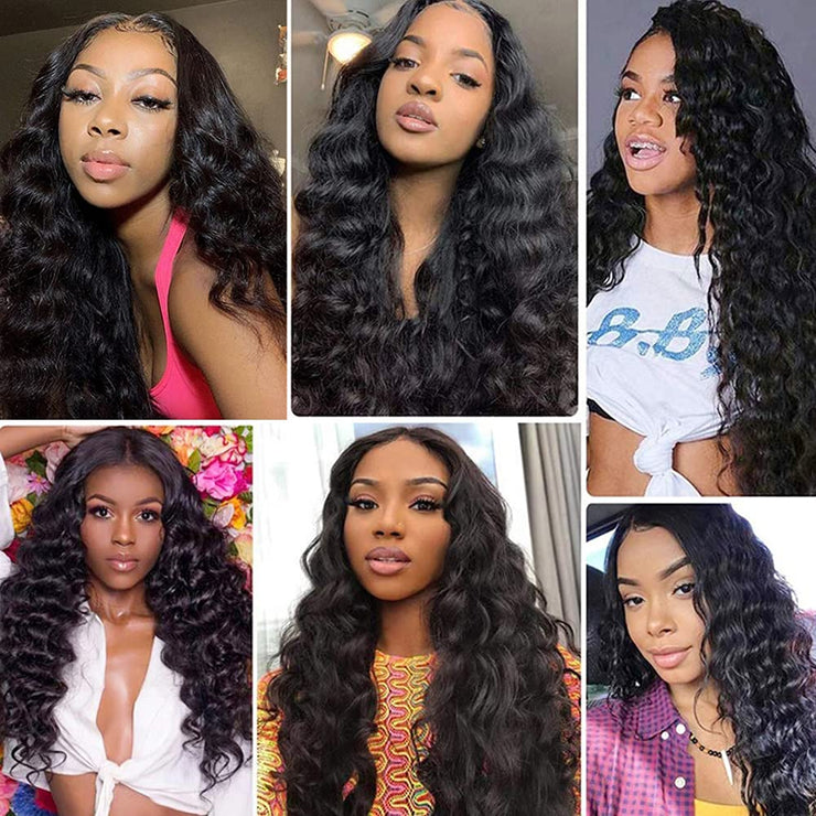 Deep Wave Lace Front Brazilian 100% Human Hair Wigs