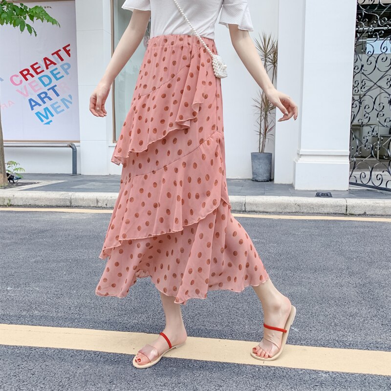 Casual Elastic High Waist Skirts