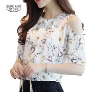 Open Shoulder Floral Blouses