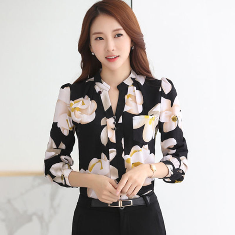 V-Neck Chiffon Blouse