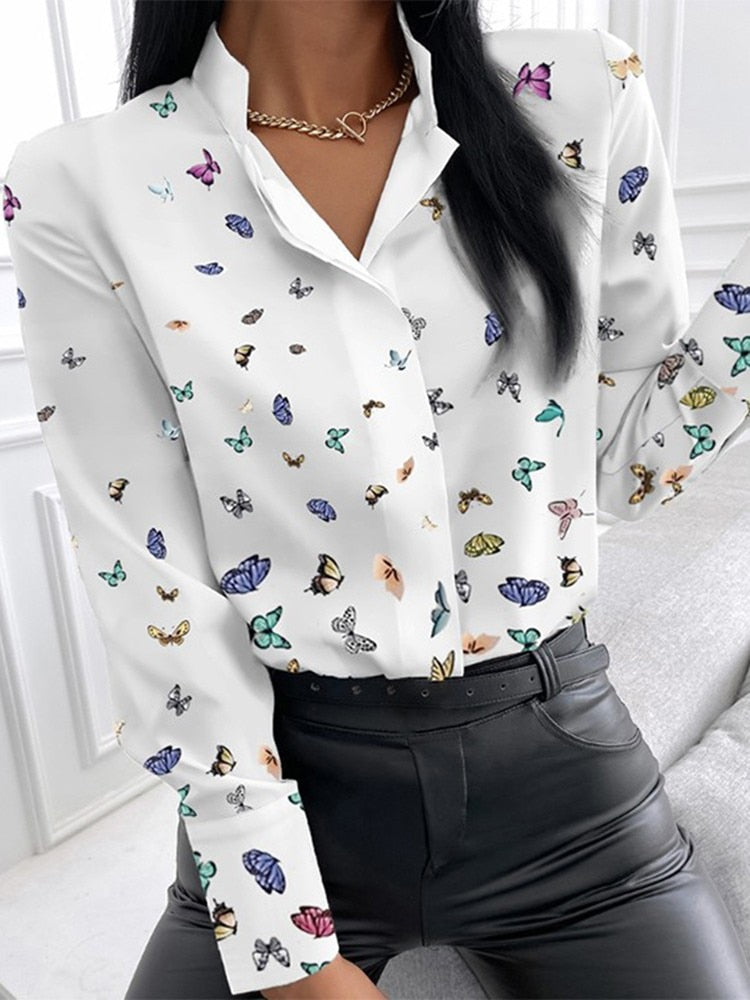 Floral Print OL Blouses