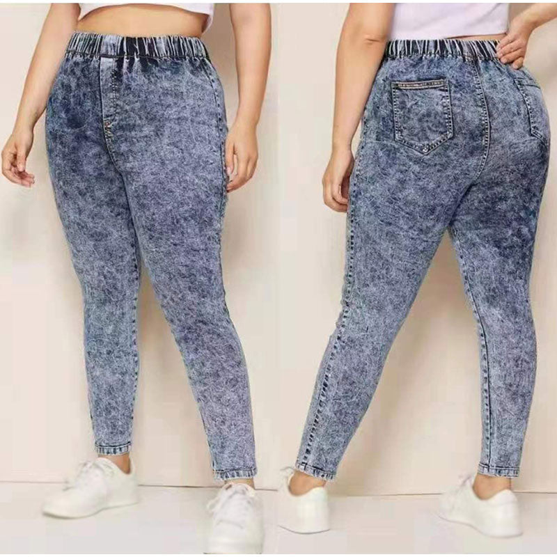 Denim Wash Pencil Pants