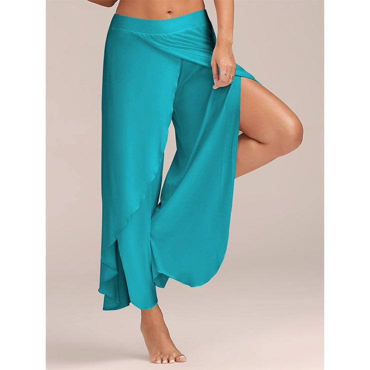 Wide Leg Yoga Split Workout Pants