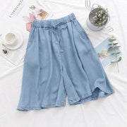 High Waist Drawstring Soft Chic Denim Shorts