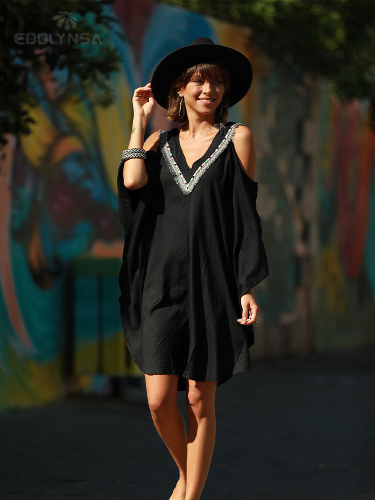 Bats Sleeve Loose Beach Dress